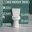 Toilette haute deux pièces compacte 19 po ADA Comfort Hauteur pour personnes âgées, Tornado double chasse 1,0 / 1,28 GPF, CARTE 1000 g