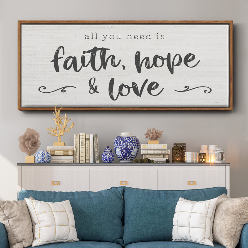 Faith Hope Love - toile encadrée, H 20 po x l 50 po
