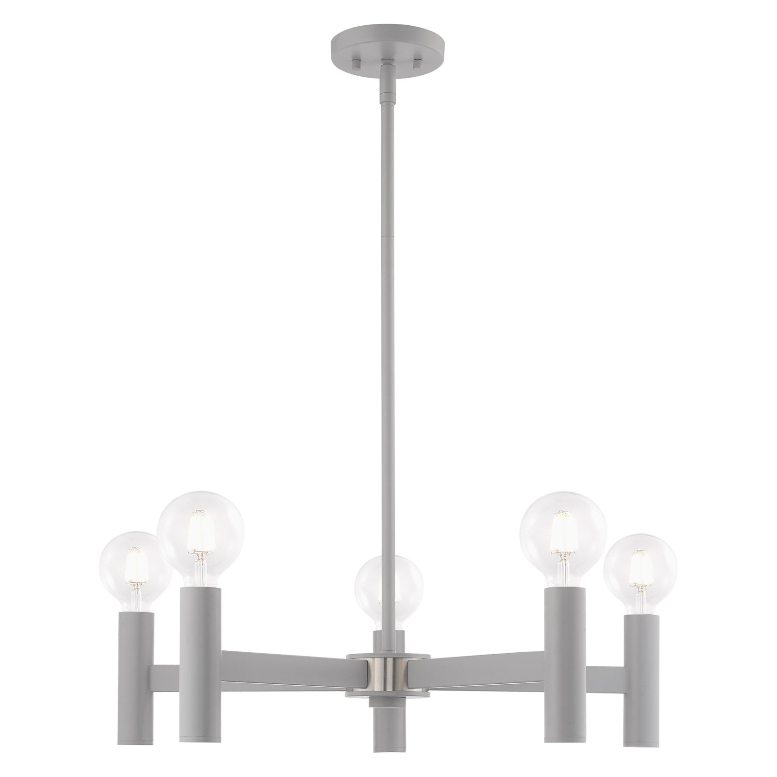 Martella 5-Light Chandelier, 6" H x 25" W x 25" D, Nordic Gray