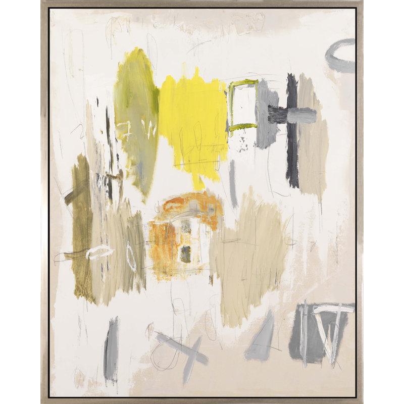 «In The Dust», peinture sur toile à cadre flottant, H 60 po x l 48 po