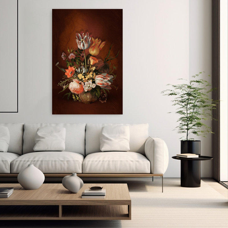 Art mural opulente, nature morte, classique, dramatique, tulipe élégante, nature, art mural, H 60 po x l 40 po
