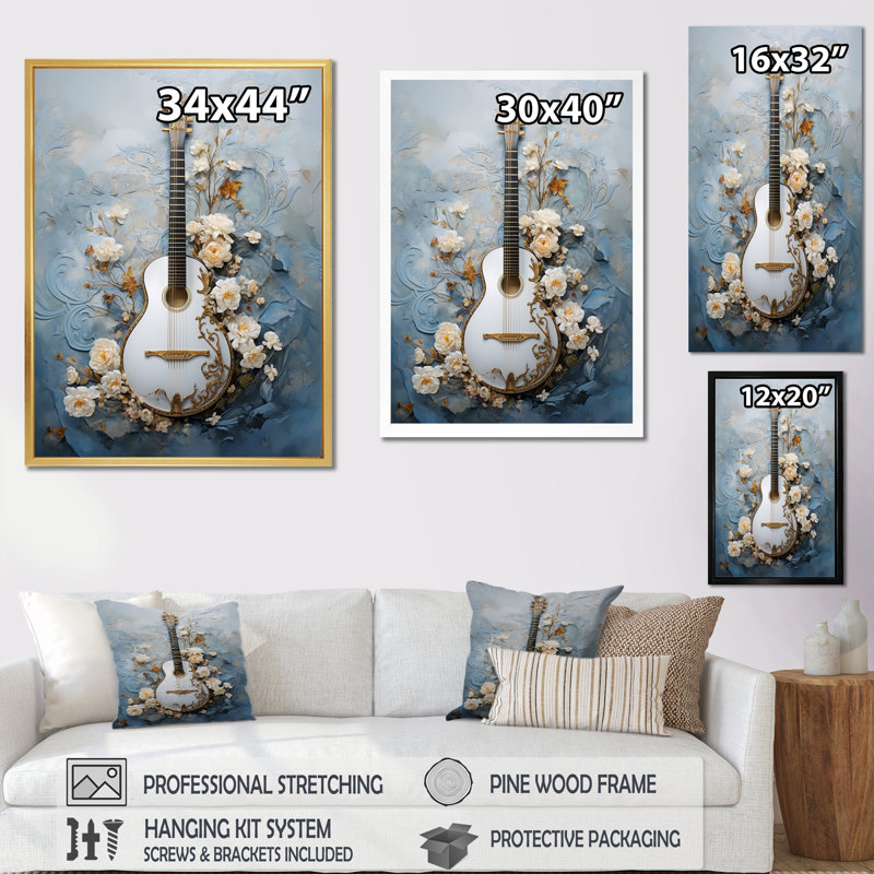 Bouzouki «Brilliance Grecian Grey I» sur toile, Toile tendue, H 20 po x l 12 po