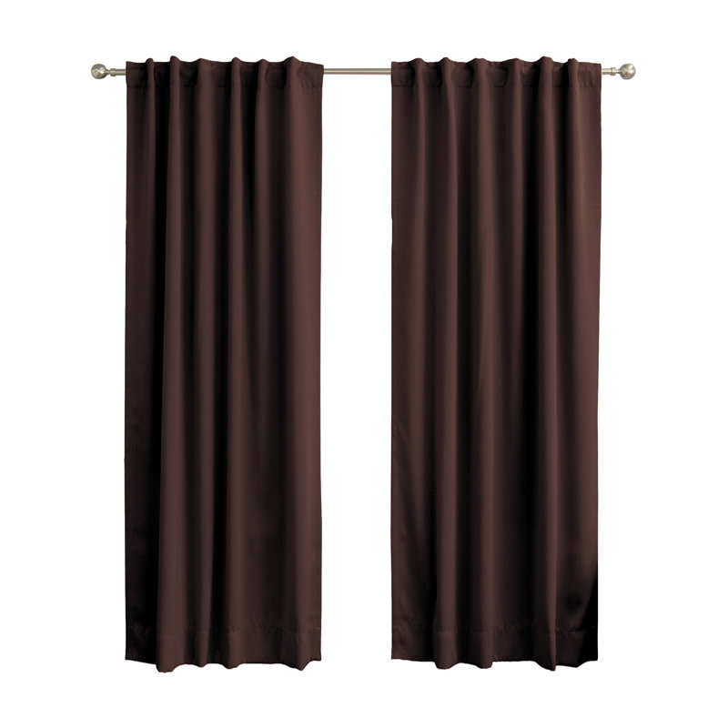 Panneaux de rideaux occultants et thermiques unis avec passe-tringle Bantam, Chocolat noir, l 52" x L 84"