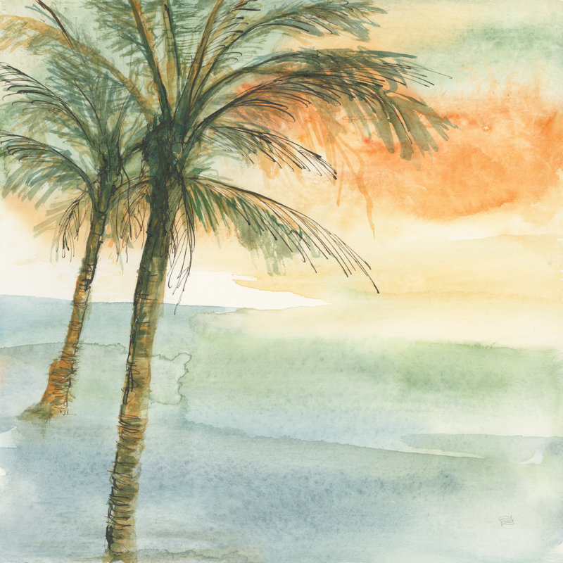 Island Sunset I by Chris Paschke - 1 Piece Wrapped Canvas Painting, 30cm H x 30cm W