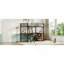 Lit mezzanine double en métal avec 3 couches de tablettes et bureau en L