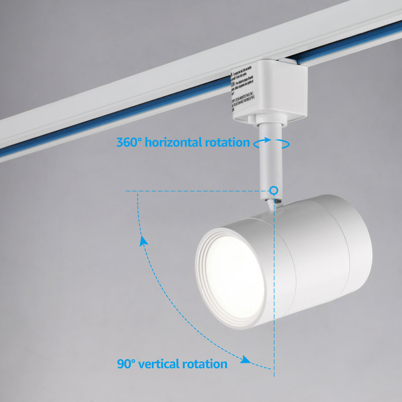 Projecteurs DEL sur rail, intensité variable, 8,5 W (équivalent 50 W), angle de faisceau de 38°, IRC 90+, blanc froid 4000 K, blanc
