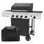 Barbecue au propane à 4 brûleurs avec brûleur latéral et couvercle de barbecue Megamaster