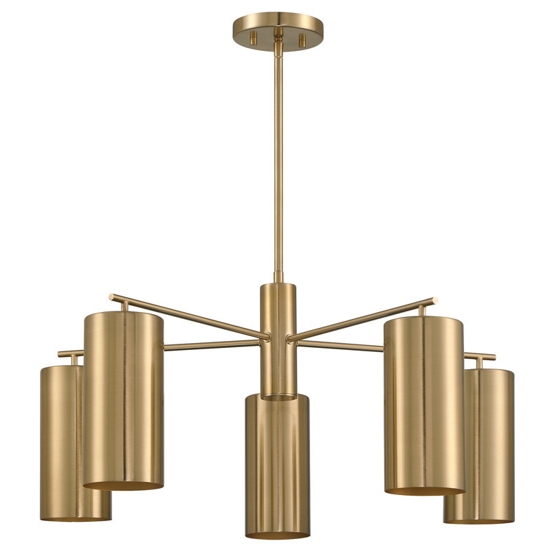 Noble Brass 5-Light Adjustable Metal Chandelier