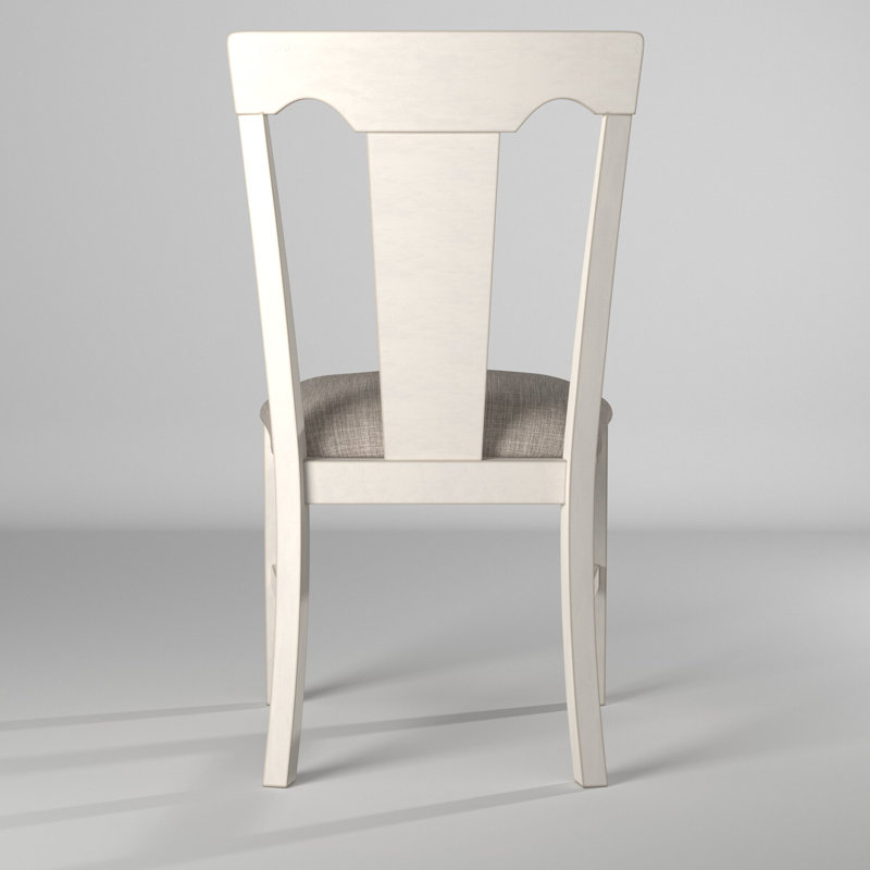 Calderon 17.5'' H Linen Upholstered Acacia Side Chair, Antique White