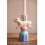  Porte-bougie en céramique de lapin de Pâques H 6 po - Ensemble de 3 décorations printanières multicolores émaillées