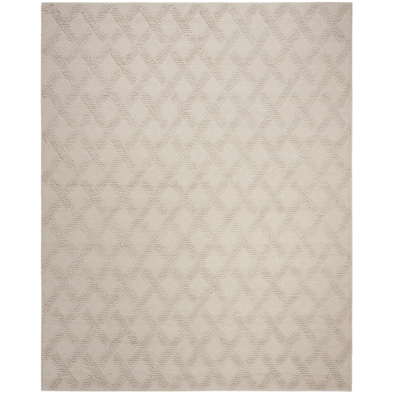 Aldeline Geometric Handmade Flatweave Wool Beige Area Rug, Rectangle 8' x 10'