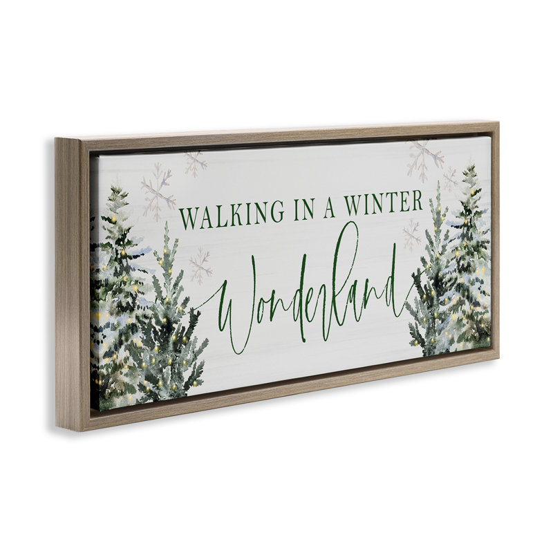 «Winter Wonderland Trees», art mural encadré flottant par Lux + Me Designs, Brun, H 11 po x l 25 po