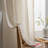 Freshold Windows Curtains Small Grid Vintage Cotton Tassel Window Curtains Panels Beige （Set of 2）-1551416557
