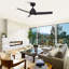 Vaczon 42" Modern Propeller Smart Dimmable LED Ceiling Fan with APP and Remote Control, 3CCT Lights, 6-Speed Reversible DC Motor, Timer, 6"/10" Downrods-406586915