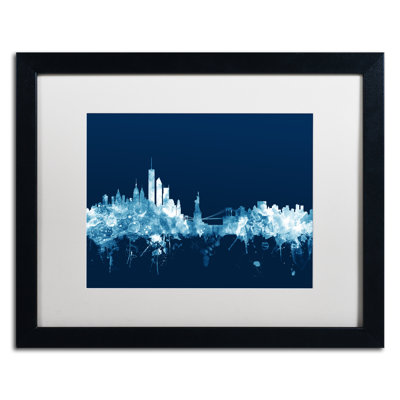 " New York Skyline Navy " by Michael Tompsett