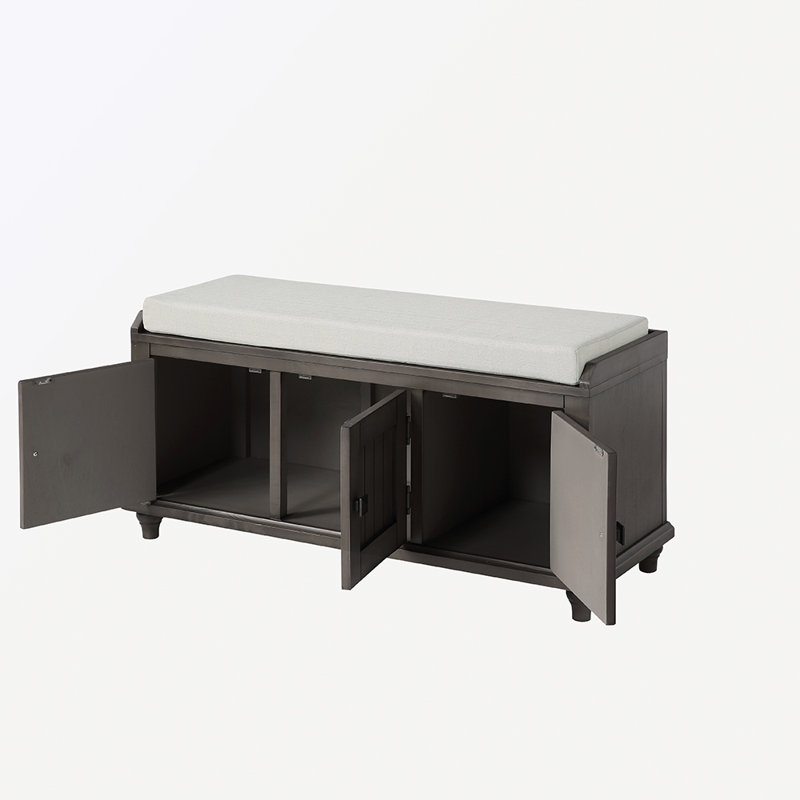 Banc de rangement Bitha, gris