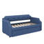 Lit de jour simple rembourré avec lit gigogne, canapé-lit en tissu de lin avec garniture cloutée, support en lattes de bois pour chambre d'amis, bleu-1790942492