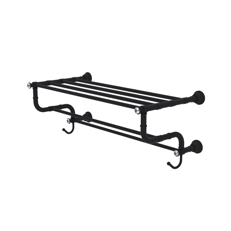 Porte-serviettes mural Freyja, Noir mat, H 10,6 po x l 26 po x P 12,5 po