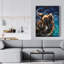«Wet Golden Retriever Shaking to Dry», reproduction d'art sur toile encadrée