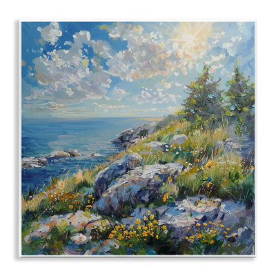  Cliffside Sea View Wall Plaque Art by LSR Design Studio