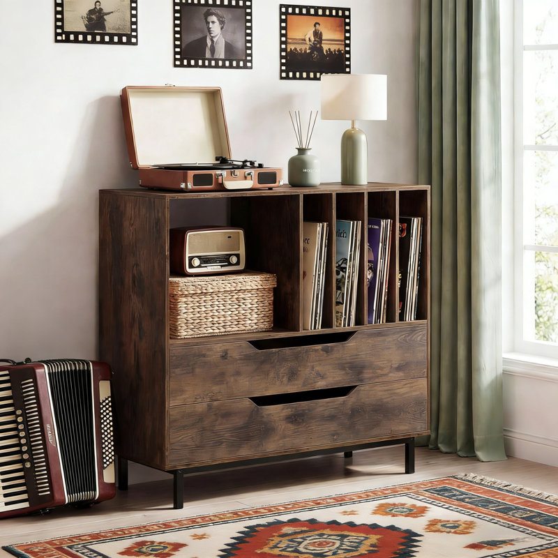 87 cm H Media Shelves, Brown