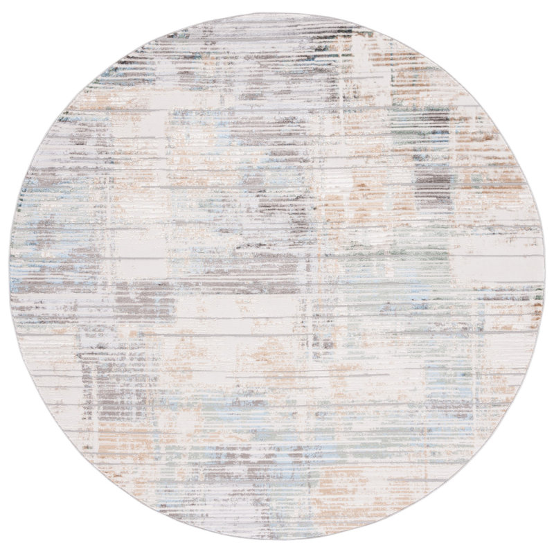 Tapis abstrait Bel Air Performance, Rond 6 pi 7 po