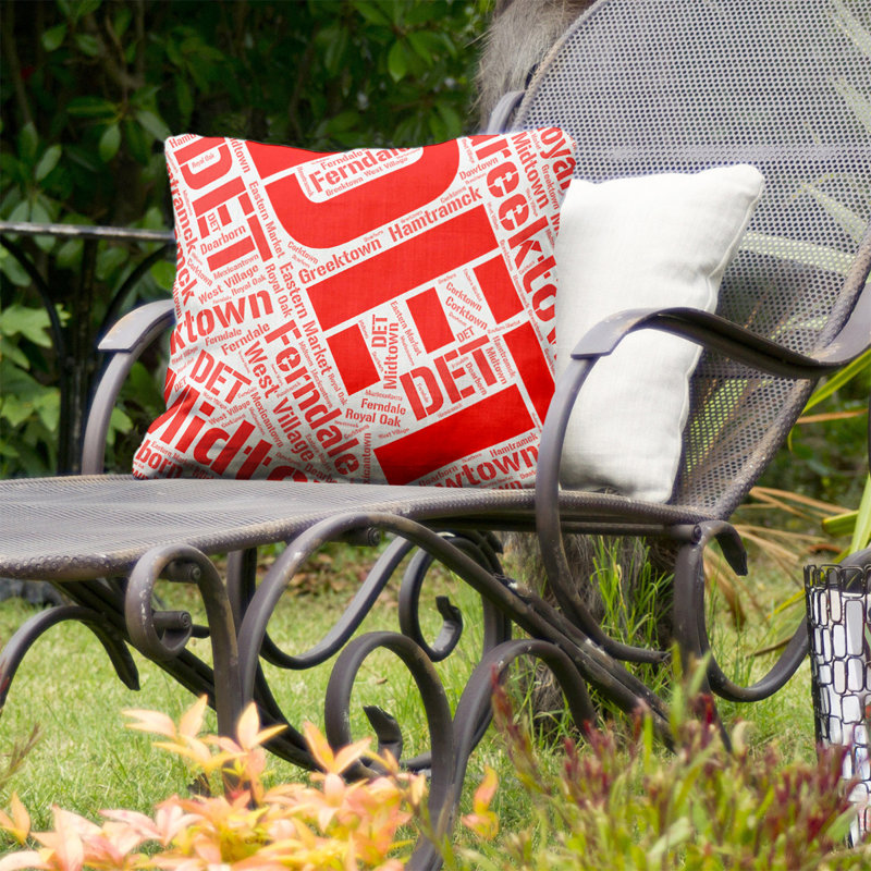 Coussin intérieur/extérieur détroit, Non, H 16 po x l 16 po, Rouge