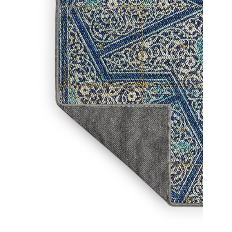 Tapis bleu/gris à tisser électrique, Rectangle 8 pi x 10 pi