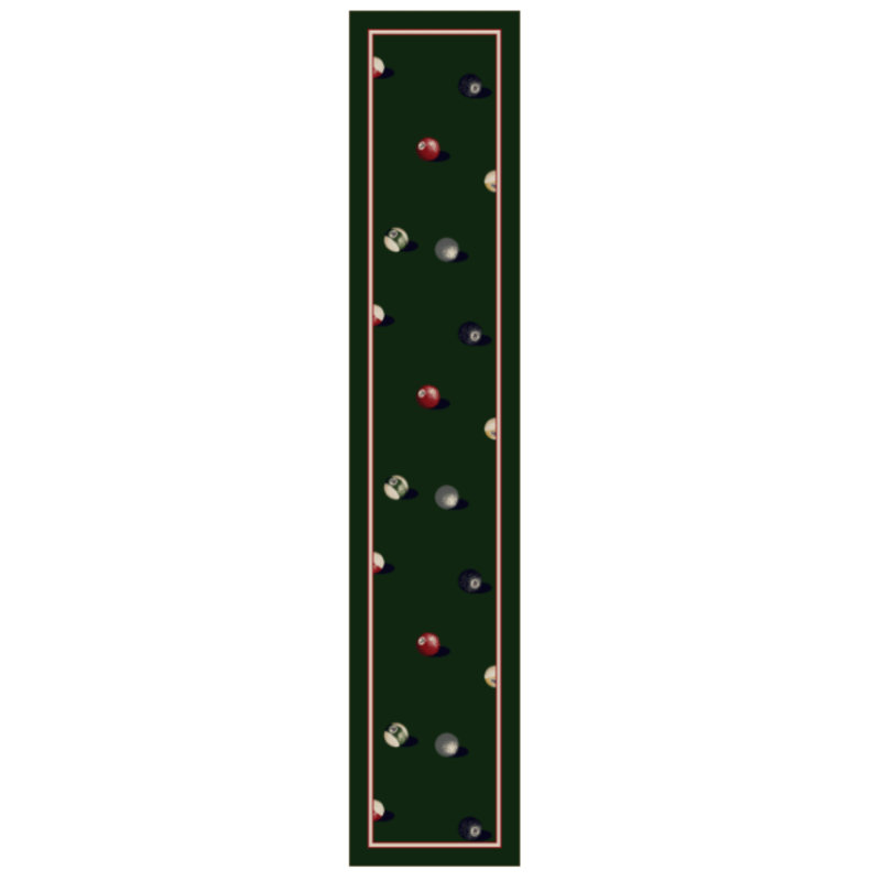 Alminus Billiards Emerald Area Rug, Runner 2'4" x 23'2"