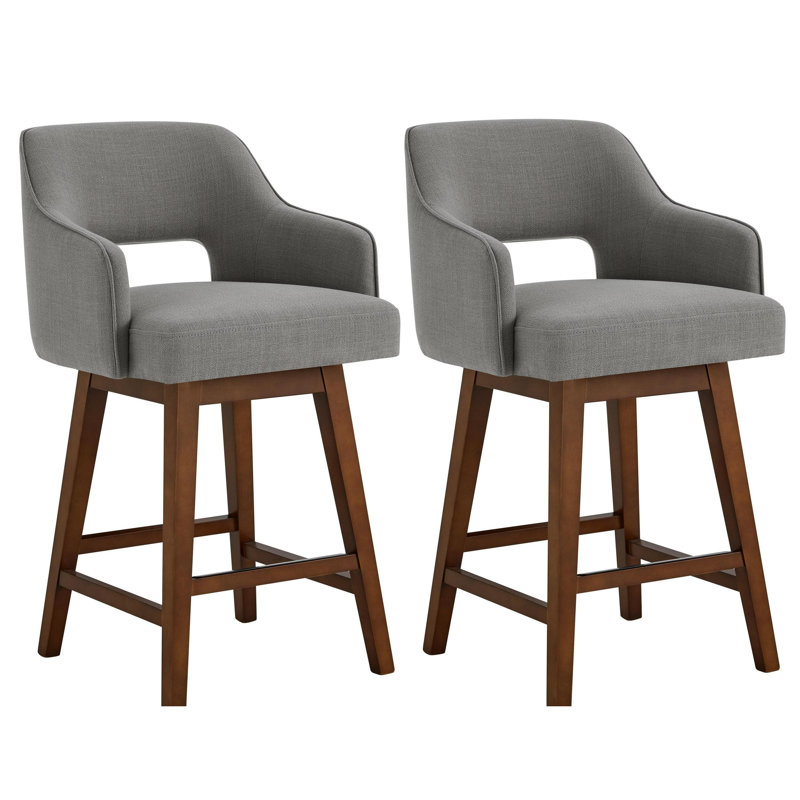 Ensemble de 2 tabourets pivotants rembourrés Lainey, Silex Effie