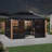 Purple Leaf Patio Hardtop Gazebo Double Top Outdoor Screen House Aluminum Solarium Backyard Sun Room With Detachable Windows with 48 FT String Light-105341482