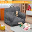Pouf poire en velours côtelé pour enfants, motif ours fraise - Canapé de sol léger et portable pour lire, jouer et faire la sieste - Soutien doux et confortable - Gris pâle 58 x 58 x 53 cm (23 x 23 x 21 pouces)-1268148030