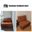 Coussin orange modulaire en velours côtelé