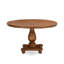 Ensemble de table à manger 5 pièces comprenant une table de salle à manger ronde de 54 po avec piédestal et 4 chaises Parson en tissu de lin brun clair, noyer antique-1599279580-1588451415