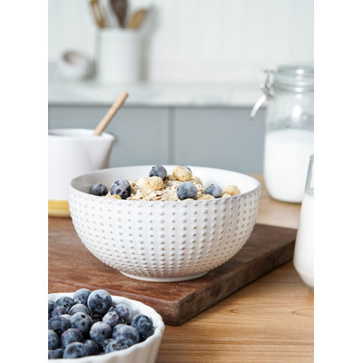 Cereal bowls 26 oz, Ceramic Soup Bowl for Kitchen, Embossment Stoneware Bowl for Pho