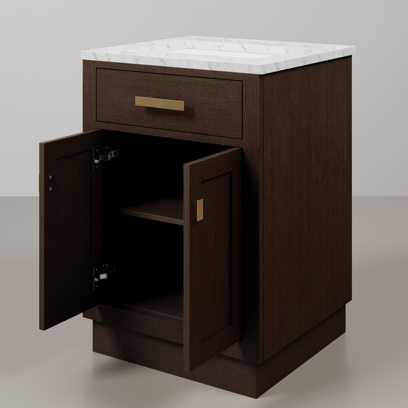 Ensemble de meuble-lavabo simple 24 po Nicholls, Chêne brun