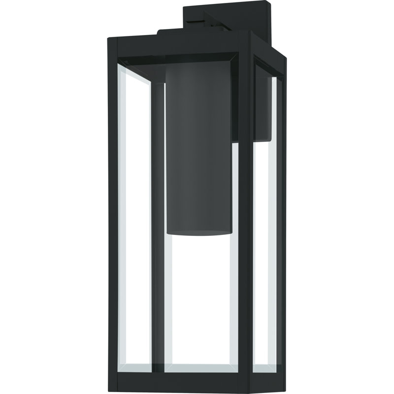 Wiebe 1-Light Earth Black Dark Sky Outdoor Wall Lantern, 20" H x 7" W x 8.5" D