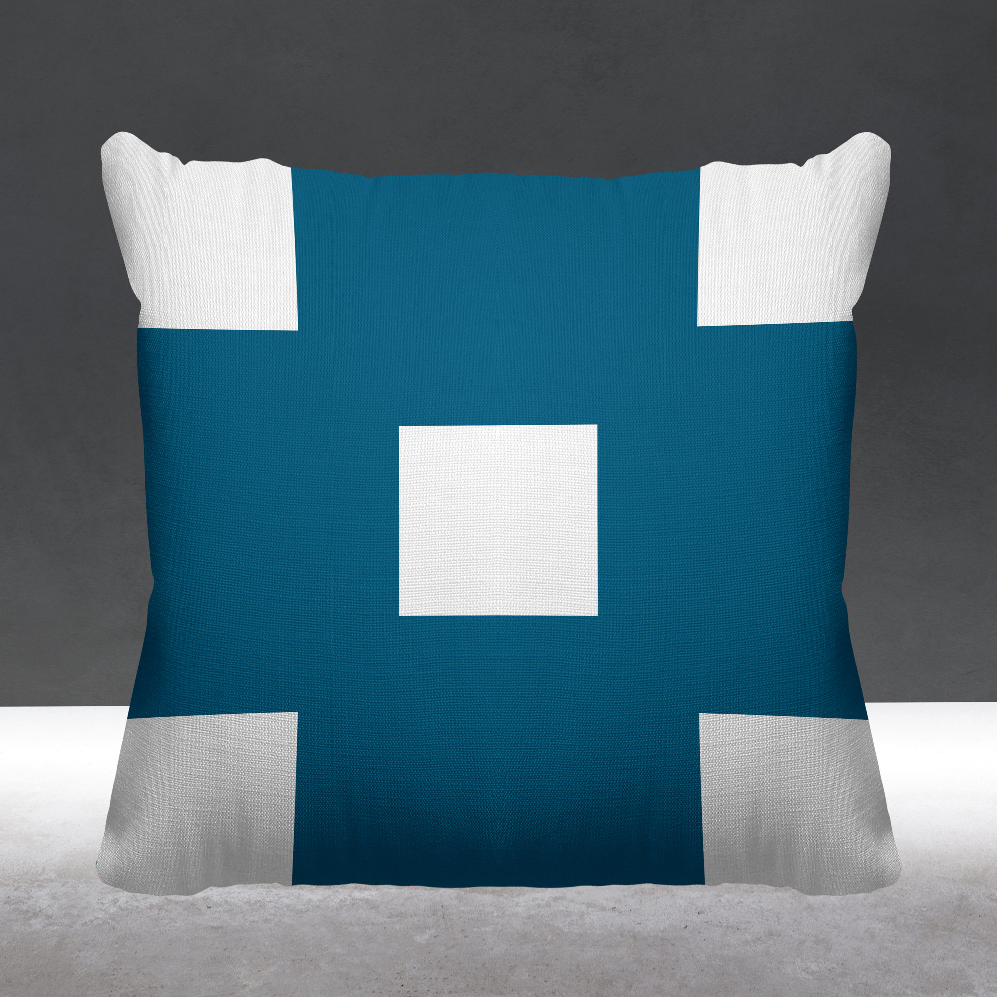 Luella Geometric Indoor/Outdoor Throw Pillow, 18W" x 18H", Turquoise