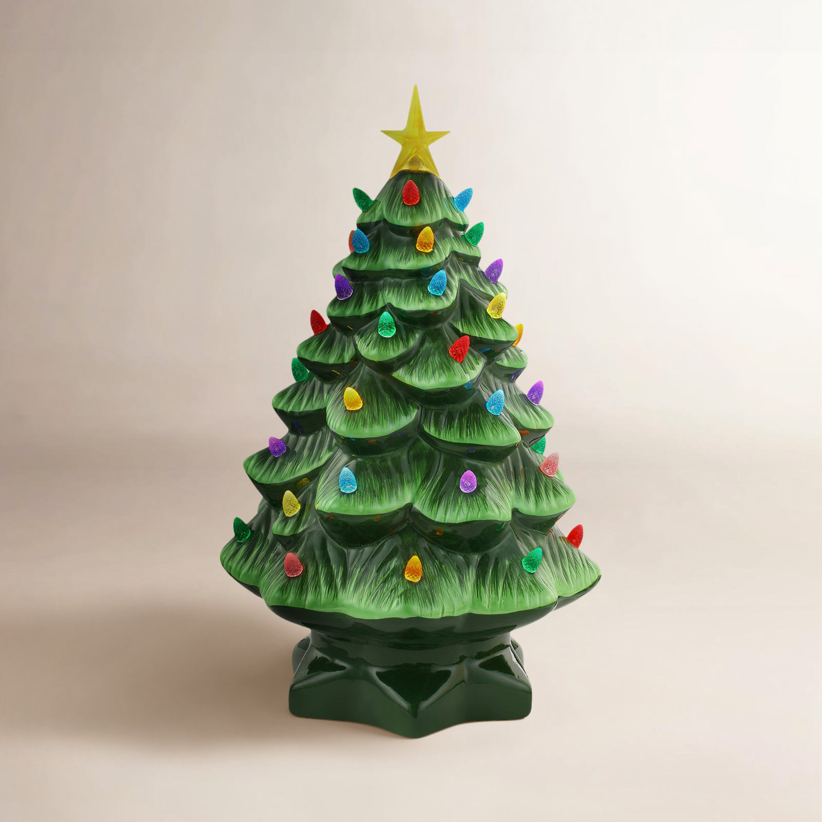 Nostalgic Green Ceramic Tabletop Tree, 14.25 H" x 8.5 W" x 8.5 D"