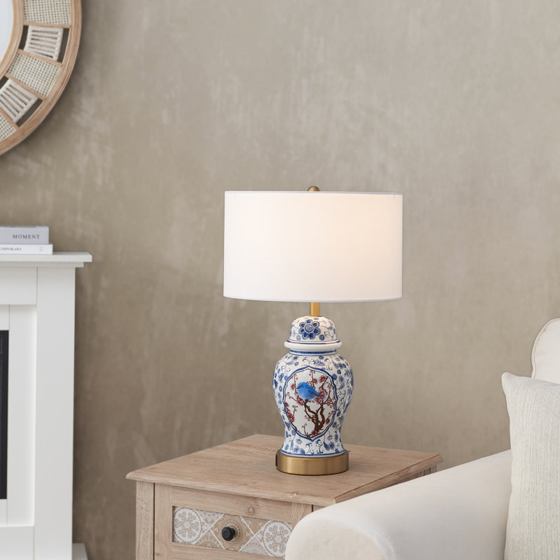 Lampe de table Alekya en céramique avec ports USB et type C