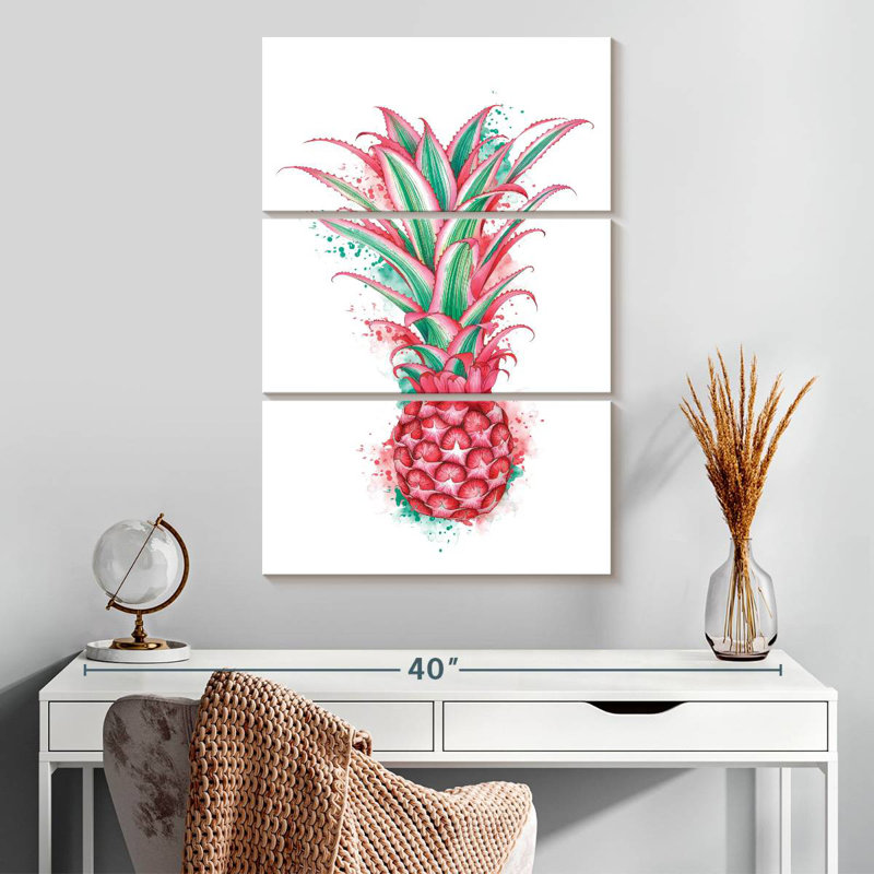 Yarlin Pink Pineapple, 32" H x 20" W