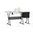Sewing Table With Storage Drawers And Large Lower Shelf, Black And White, 24"D X 60"W X 29"H