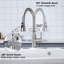 Single Handle Pull Down Sprayer Kitchen Faucet High Arc Stainless Steel Faucet with 3-Function Sprayer-101056581