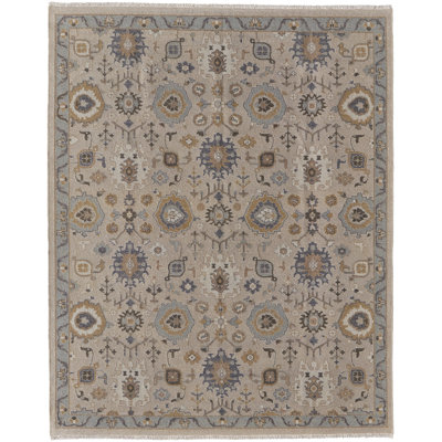 Corbitt Wool Oriental Area Rug in Tan