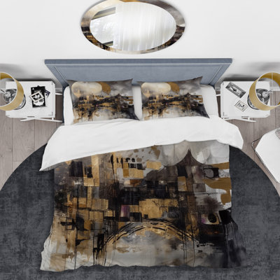 Ensemble de housse de couette en microfibre / polyester Exploration The Evolving Golden Moon I