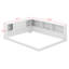 Lit de jour en L pour grand lit en bois avec tablettes de rangement, cadre de lit d'angle peu encombrant avec station de charge et lumières DEL-916194527