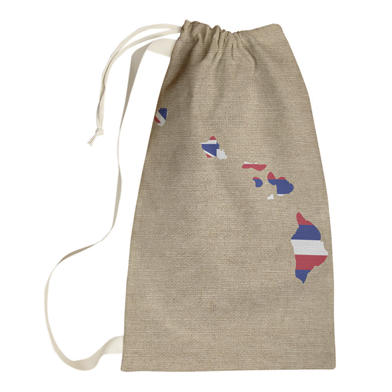 Sac à linge united states flag, Petit H 64 po x l 20 po x P 1,5 po, Hawaii, Beige bleu blanc rouge
