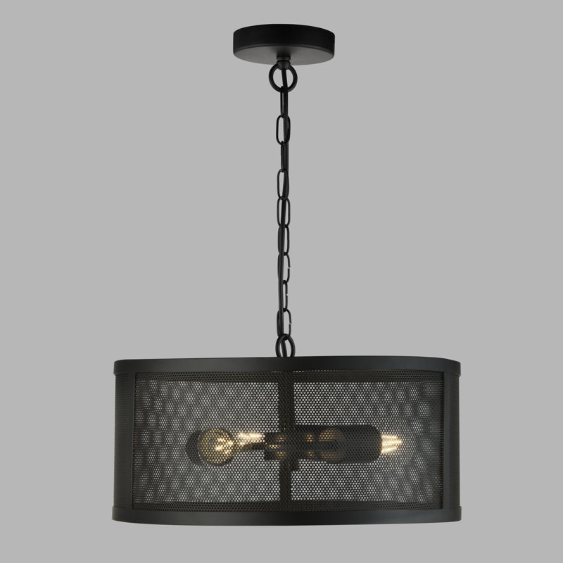 Luminaire suspendu tambour 3 lumières Howe, Noir