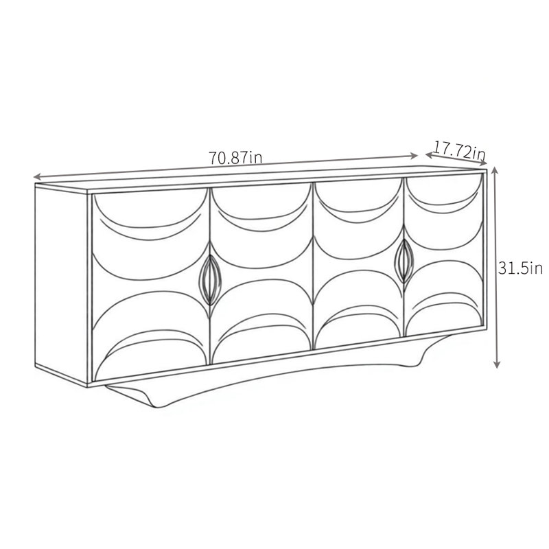 Buffet Creative Creative, H 31,5 po x l 70,87 po x P 17,72 po