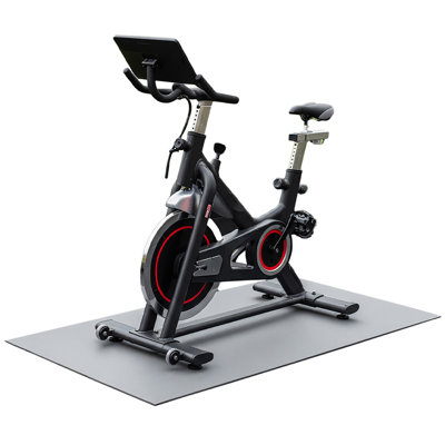 Rubber-Cal "TFS-121 Exercise Bike Mats" - 5mm x 4ft x 5ft - Gray